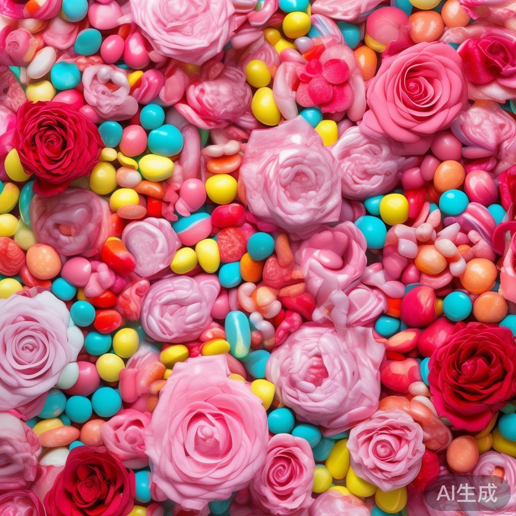首先，理解“甜蜜糖果派对中的迷人玫瑰元素”这一标题