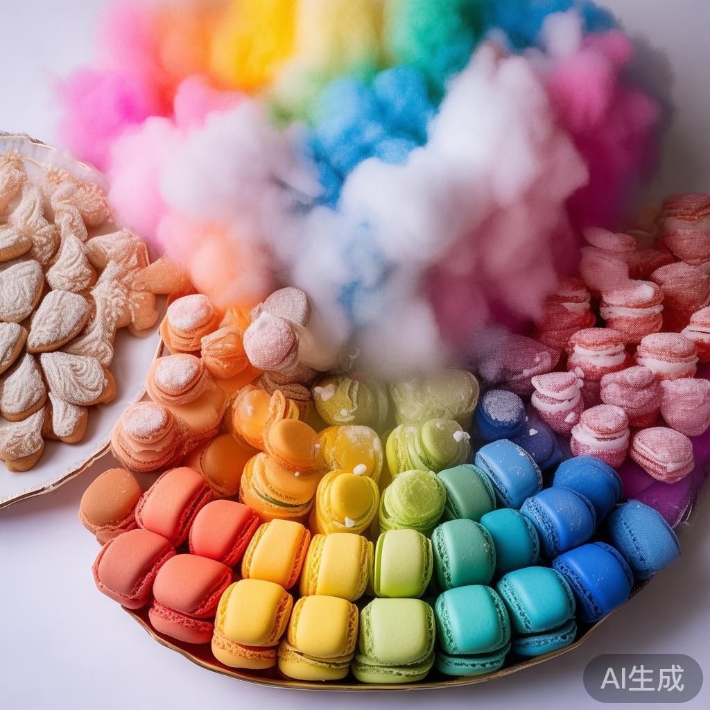 糖果派对美食小吃集锦:打造甜蜜欢乐的精彩时刻与创意点子 2. 创意甜点:彩色马卡龙、糖霜曲奇和五彩棉花糖,